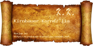 Kirnbauer Kornélia névjegykártya